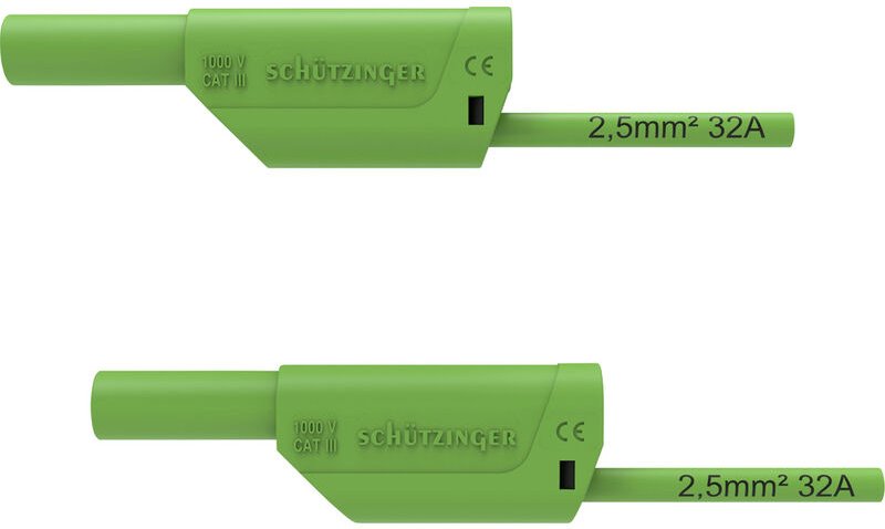 Thumbnail - Schützinger - vsfk 8700 / 2.5 / 200 / gn Sicherheits-Messleitung 4 mm-Stecker 4 mm-Stecker 200.00 cm g