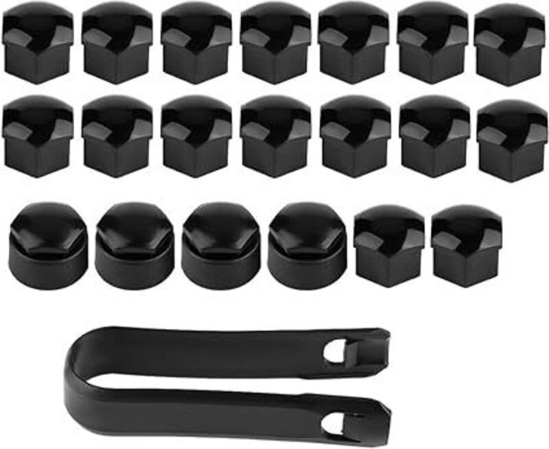 20 Stück Radmutternabdeckungen, 17 mm, Staubschutz, Chrom-Sechskantschraubenabdeckung, universeller Diebstahlschutz, gee...