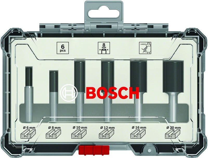 Professional 6 tlg Nutfräser Set 8mm Schaft (2607017466) - Bosch