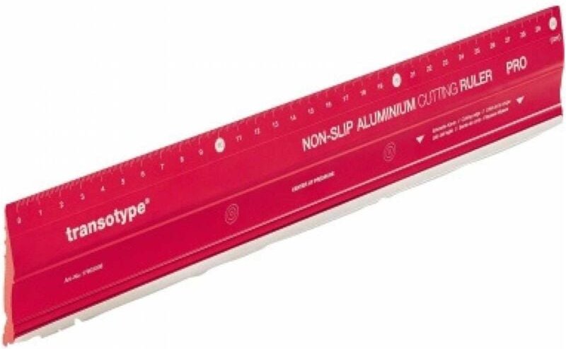 Schneidelineal PRO 30cm ohne mm-Facette auf beiden Seiten Aluminium rot