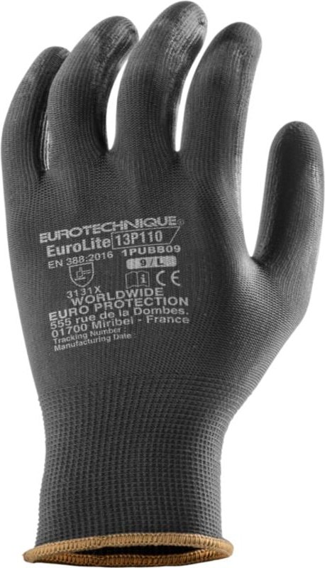 Set aus 5 - Nahtlose Handschuhe EUROLITE 13P110 - Schwarz Größe 8