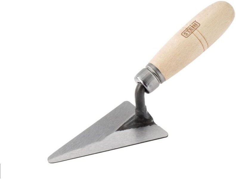 STEIN Maurerkelle mit stumpfer Spitze, 12,5 x 7,5 cm, aus Kohlenstoffstahl und Holz