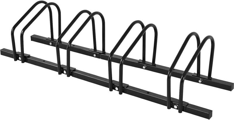 Costway - Fahrradstaender Standparker Bodenstaender Aufstellstaender mit 4 Fahrrad Stellplaetze, Mehrfachstaender Stahl ...