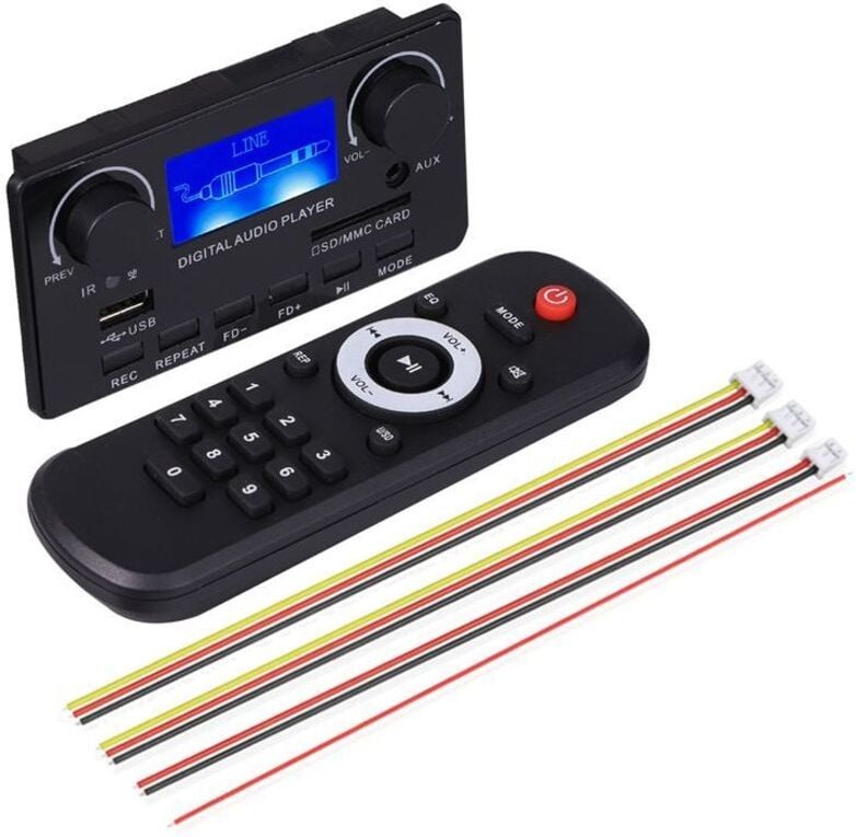 Bluetooth 5.0 MP3-Decoderplatine mit Unterstützung für Freisprechaufnahme, FM-Radio, 12-V-Gleichstromempfang, WMA, WAV, ...