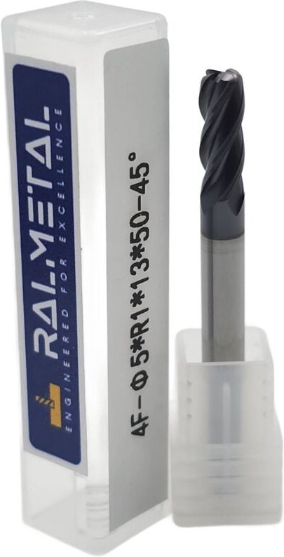 VHM Radialfräser Fi5 x R1 x 50 mm - 45 HRC