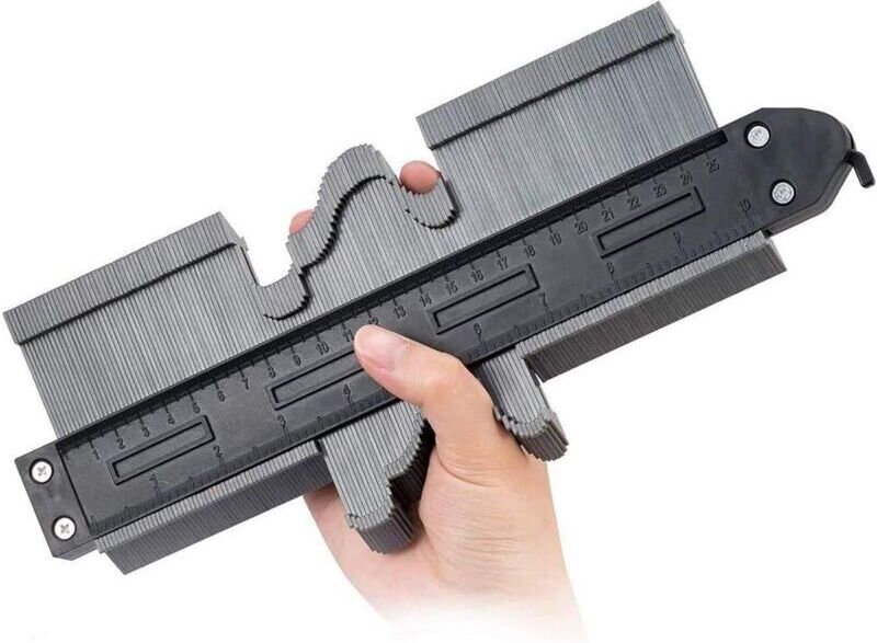 Konturenlehre aus Kunststoff mit Verriegelung, 25 cm Profillehre, Messlineal für präzises Markieren von Fliesen und Lami...