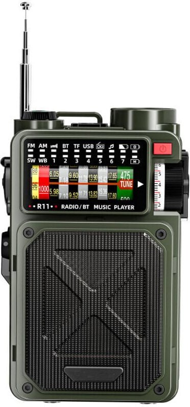 Notfall-Kurbelradio – 4000 mAh/14800 mWh AM/FM/WB/SW/NOAA-Wetterradio mit Bluetooth, Taschenlampe, SOS-Alarm, Stromverso...