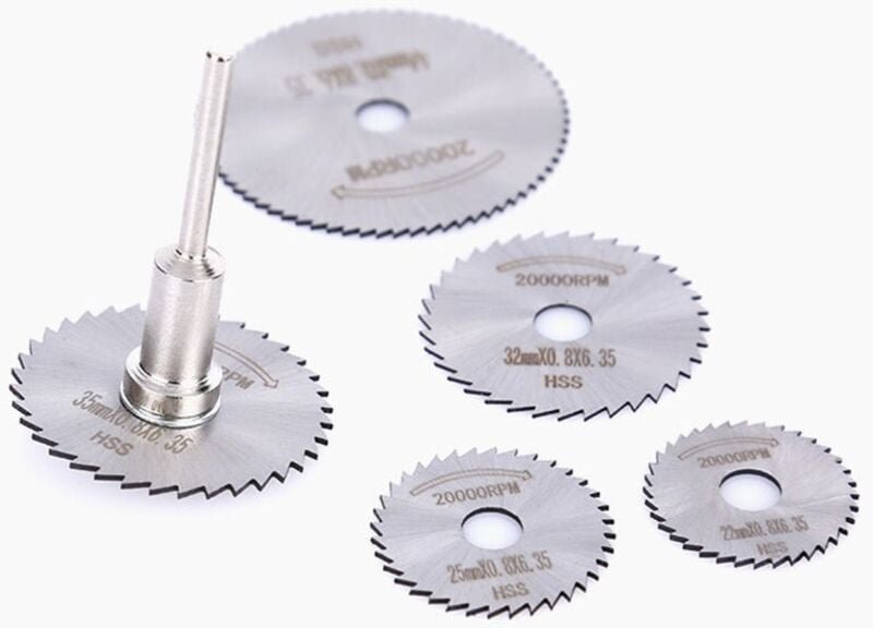 6 Kreissägeblätter – Trennscheiben – Holzschneiden – Rotationswerkzeug für Dremel-Bohrer – Rotationsdorn