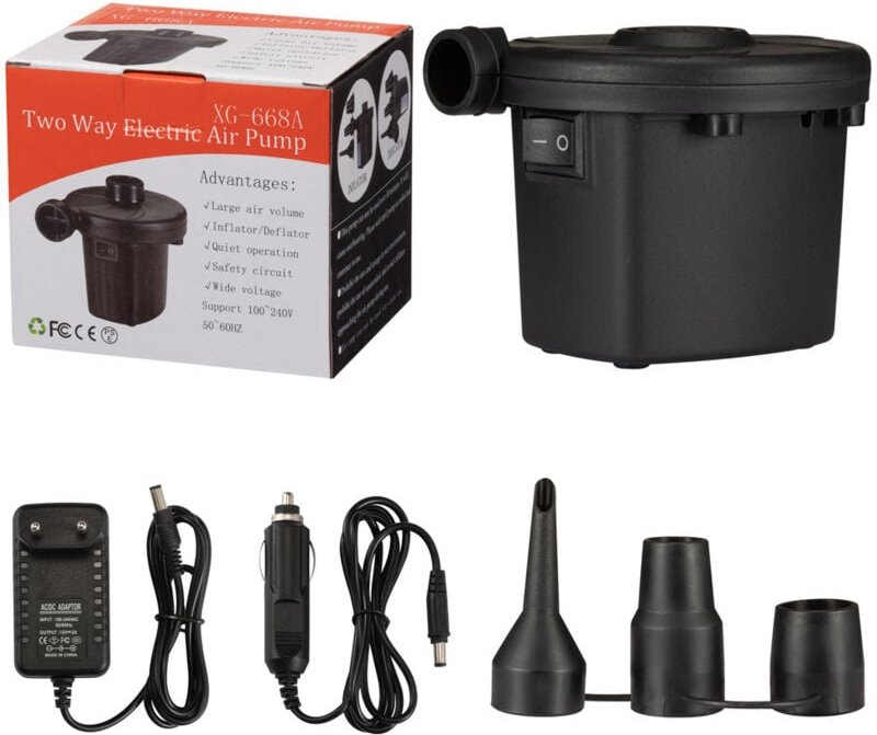 XVX - Elektrische Luftpumpe, 2-in-1-Haushalts-Kraftpumpe mit 3 Düsen zum Aufblasen und Entleeren von Luftmatratzen, Schw...