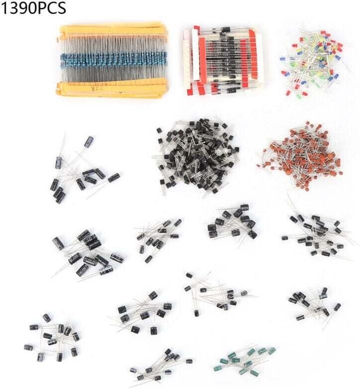 Vtizikl 1390PCS Ensembles condensateur assortiment de composants électroniques résistance circuit imprimé kit electroniq...