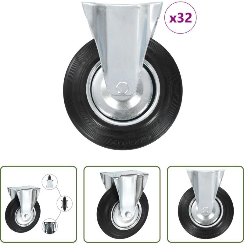 vidaXL Bockrollen 32 Stück - 32 Stk. Bockrollen 200 mm