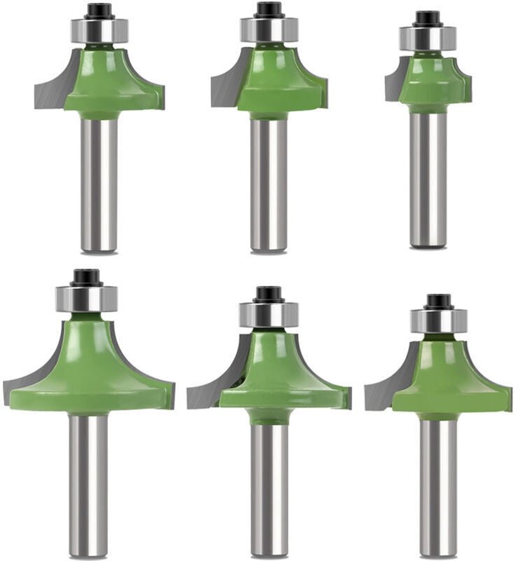 6er-Pack 8-mm-Holzfräser, 8-mm-Schaft-Viertelkreis-Fräser, Holzfräser für die Holzbearbeitung Ymyny