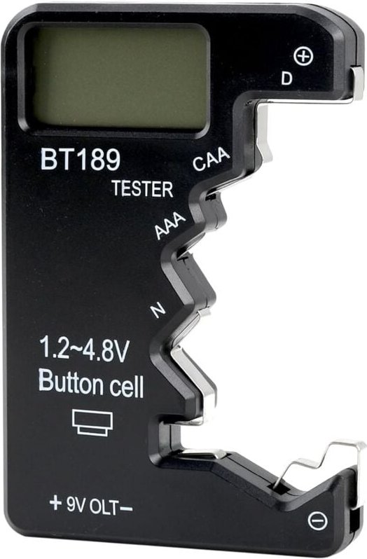 Ersandy - Mini-Universal-Digital-ABS-Batterietester mit hochauflösendem LCD-Display, kompatibel mit den Typen dc aa aaa ...