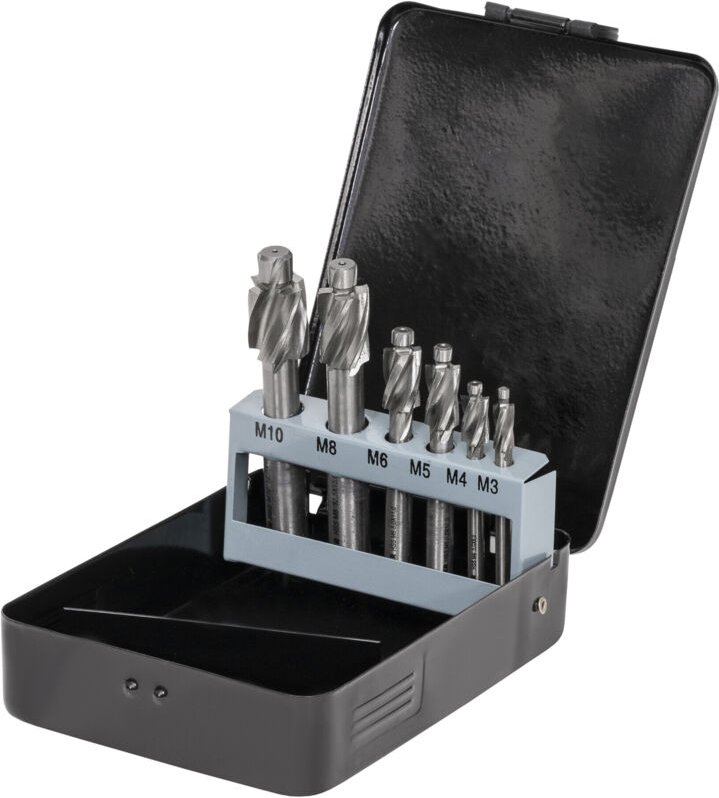 Flachsenker-Satz, M3-M10, hss, din 373, mit Führungszapfen, rechtsschneidend, Senkwinkel 180°, zylindrischer Schaft - St...