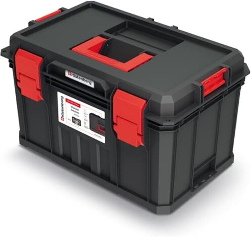 Kistenberg Werkzeugkiste Werkstattkoffer Werkzeugkasten Toolbox stapelbar, Version: KMS553530R2, 530 x 355 x 310
