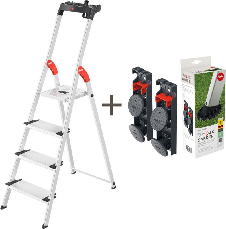 Stufenstehleiter L80 Comfortline 5 Stufen Aluminium Gesamthöhe 1840 mm Tragfähigkeit 150 kg