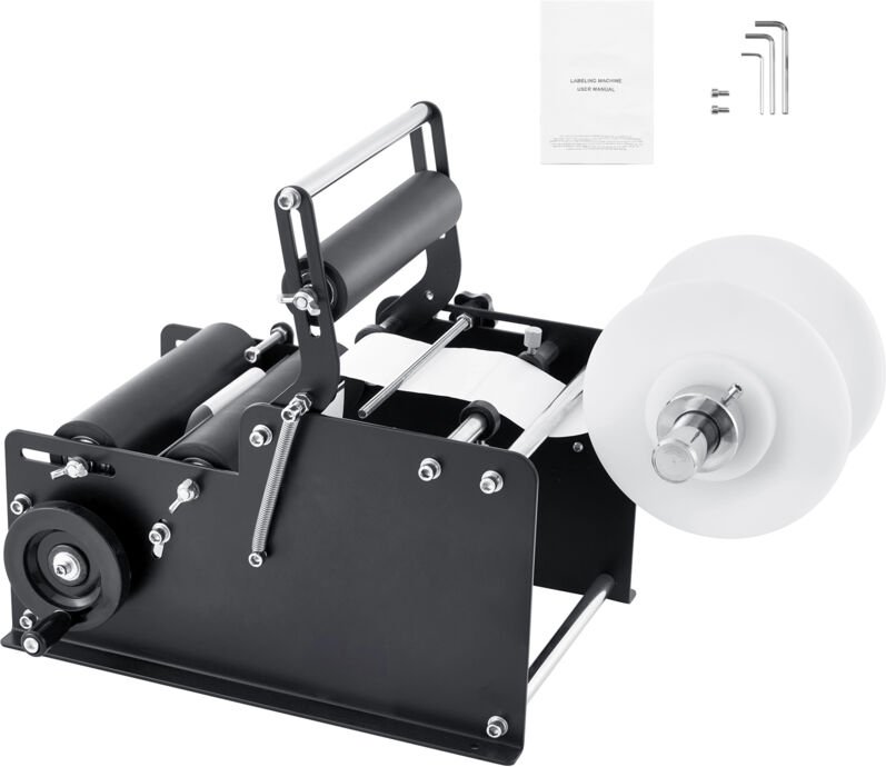 Mophorn - Manuelle Rundetikettiermaschine von, 15 - 20 Stück/min. Flaschenetikettenapplikator für runde Flaschen. Einste...