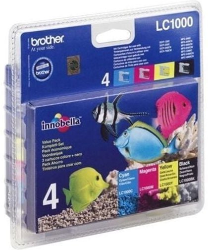 Brother LC-1000 Druckerpatrone 4 Stück(e) Original Hohe (XL-) Ausbeute Schwarz, Cyan, Magenta, Gelb