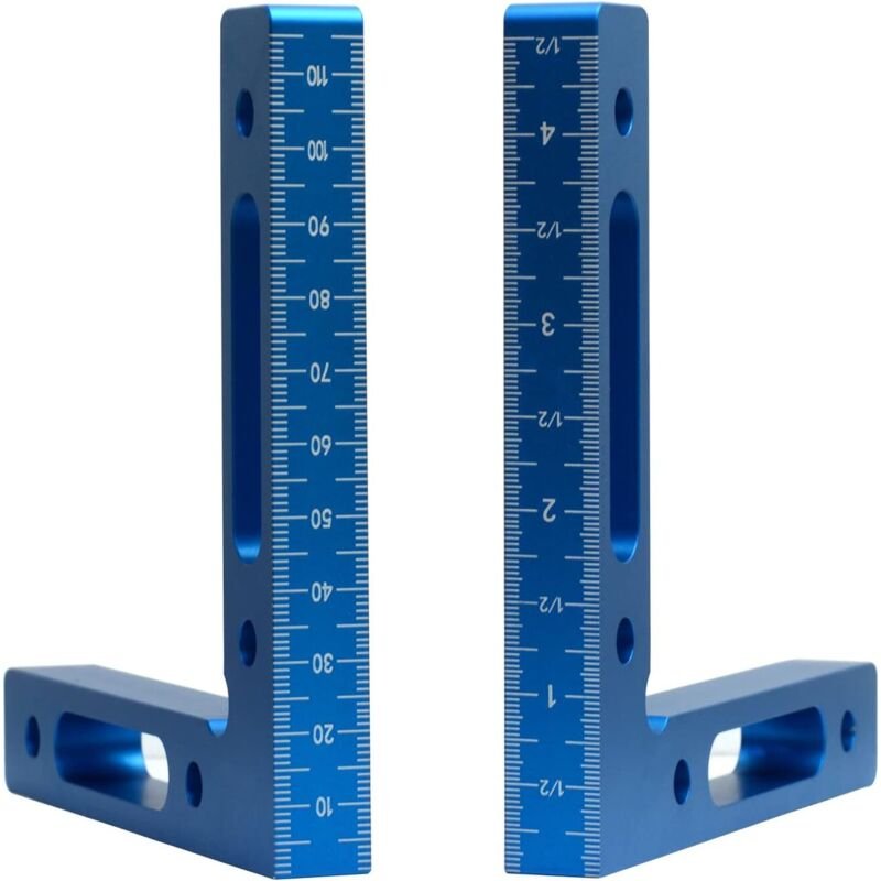 Set aus 2 90°-Positionierwinkeln aus Aluminiumlegierung, 12 x 12 cm Klemmquadrat, rechtwinklige Klemmen, 90°-L-Winkelkle...