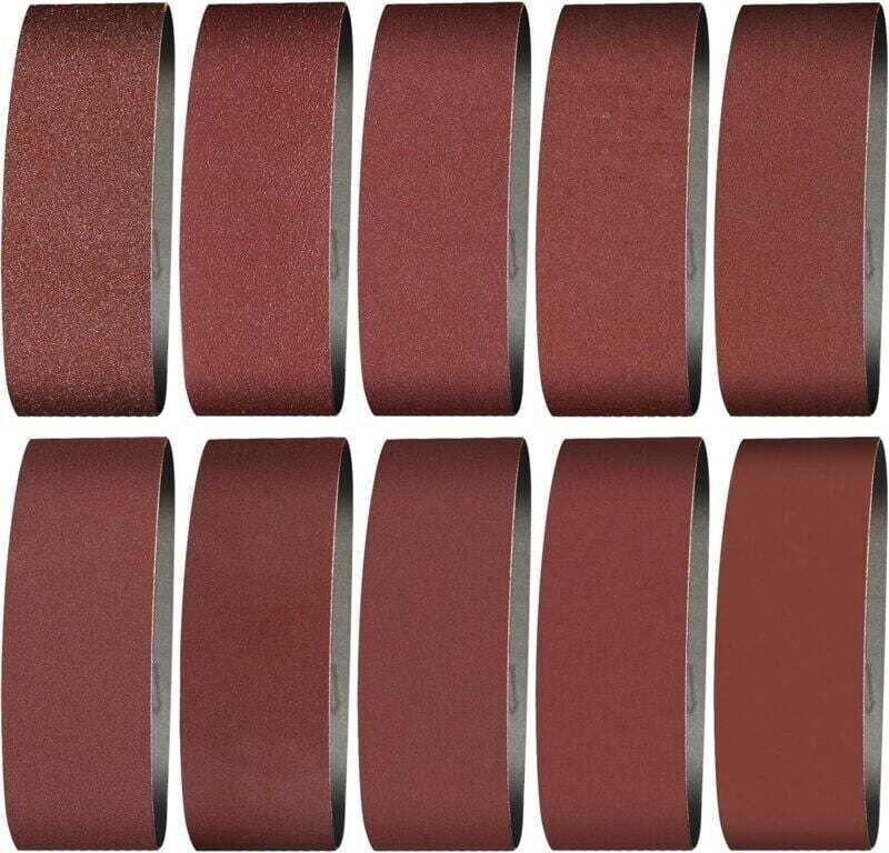 Schleifband 100 x 915 mm – Körnungen 2 × 40/60/80/120/150/240/400 – Schleifband zum Schleifen, Polieren und Staubabsauge...