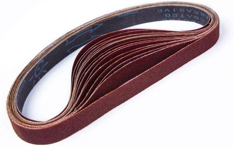 ALOVEZ Schleifband, 25 x 762 mm, gemischte Schleifbänder (3 Körnungen 80/120/150/240/400) für Bandschleifer (15 Stück)