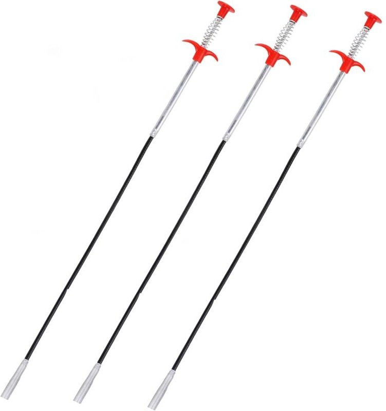 3-teiliges flexibles Teleskopzangen-Set (60 cm), flexible Klauenzange, Teleskopzange, Abflussreinigungsspirale, Rohrrein...