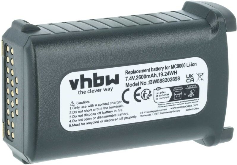 vhbw Akku Ersatz für Symbol 21-61261-01, 21-65587-01, 21-65587-02, 21-65587-03 für Handheld Computer Scanner (2600mAh, 7...