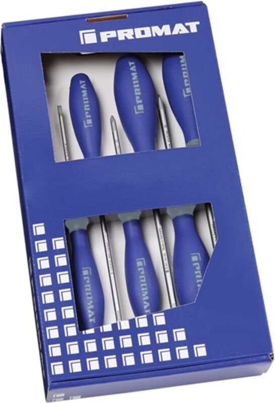 Schraubendrehersatz 6-teilig Schlitz / PH 3-Komponentengriff Rundklinge