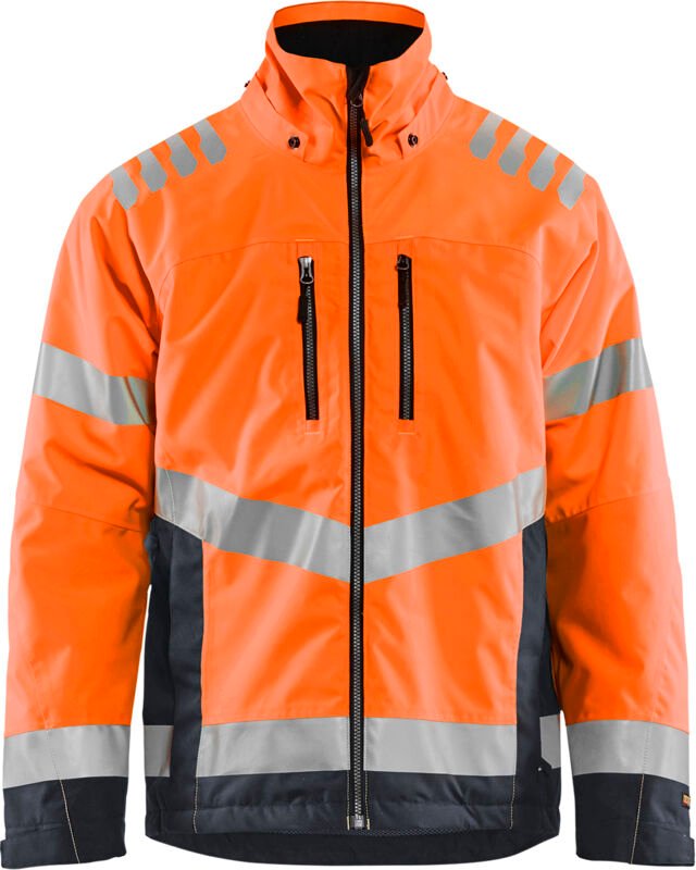 Arbeitsjacke mit Futter, hohe Sichtbarkeit 4780 – Neonorange / Anthrazitgrau XXXL
