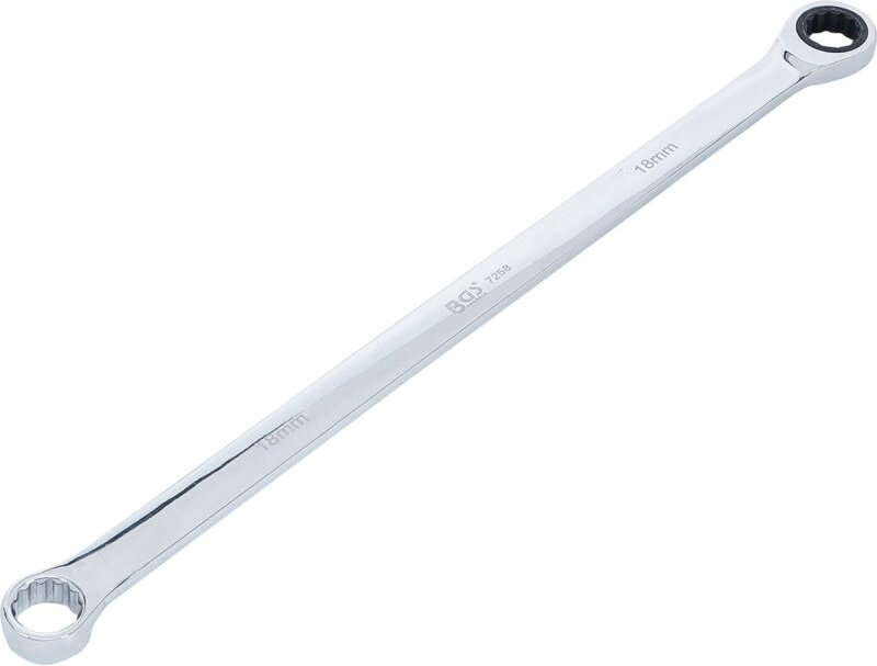 BGS 7258 Ratschenring- und Ringschlüssel, extra la ng, SW 18 mm