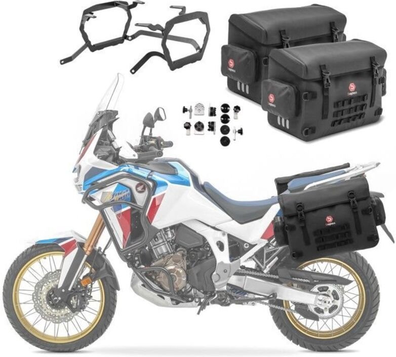 2x Seitenkoffer Motorrad + Halterungen für Honda Africa Twin CRF 1000 L 18-19 BPW