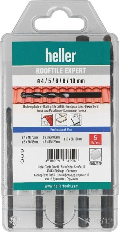 Thumbnail - HELLER Dachziegelbohrer-Satz ROOFTILE EXPERT 5-tlg., 4/5/6/8/10mm