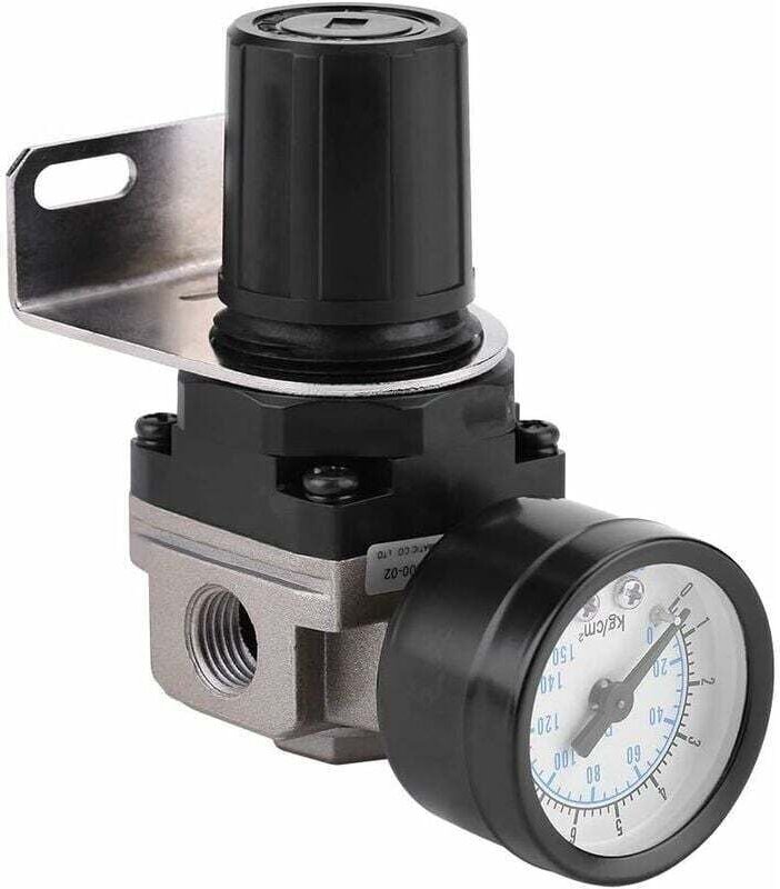 Kompressorfilter und -regler – Luftdruckregler, AR2000-02 G1/4 luftbetriebener Kompressor mit Manometer, 1/4 Zoll einste...