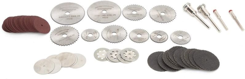 65-teiliges Set mit Trennscheiben, Kreissägeblatt, Rotationswerkzeug und Trennscheibe