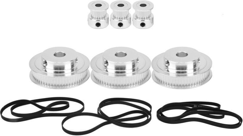 Zahnriemen-Set aus Aluminiumlegierung (20T + 60T), 3 Riemen für Fräsmaschinen, Zahnradformung und Bohrmaschinen, einfach...