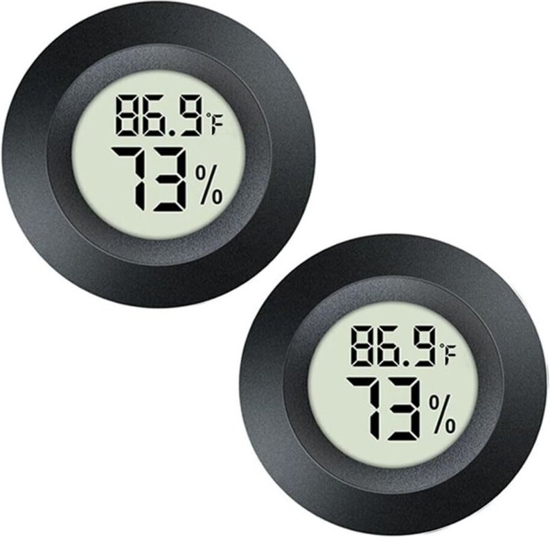 Tigrezy - 2er-Pack digitales Mini-Hygrometer-Thermometer für Gewächshaus-Humidoren, Inkubatoren, Reptilien-Terrariengläs...