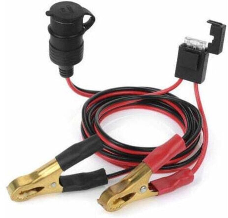 Lablanc - 12 v 24 v Buchse für Zigarettenanzünder im Auto zur Batterie Krokodilklemmen-Anschluss 2 Fuß Autobatterie-Klem...