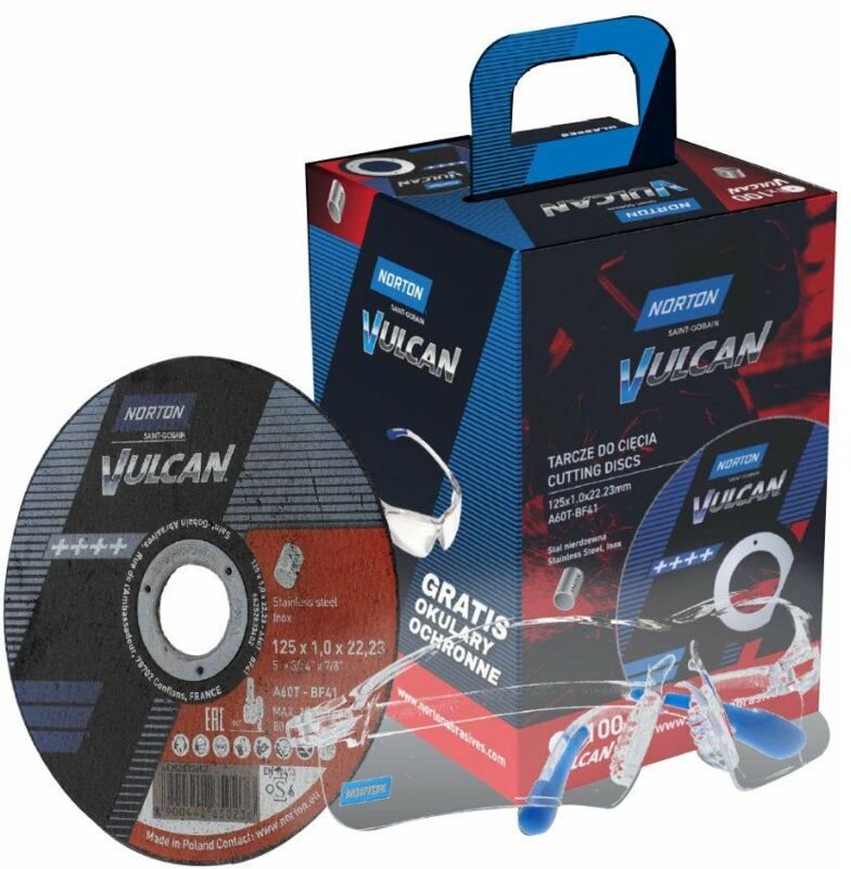 NORTON SHIELD.VULCAN 125 x 1,0 / 100 Stück. Edelstahl + Gratis-Brille