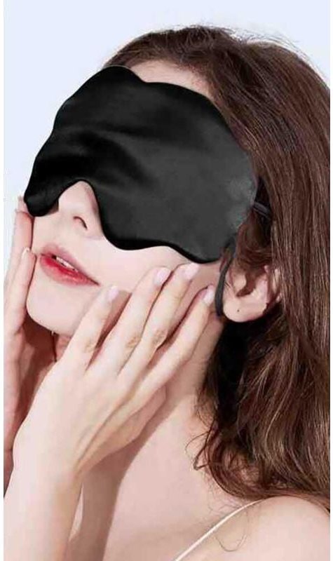 Verstellbare Schlafmaske, 3D-Kontur, atmungsaktives Band, blickdicht, geeignet für Tiefschlaf, schwarz