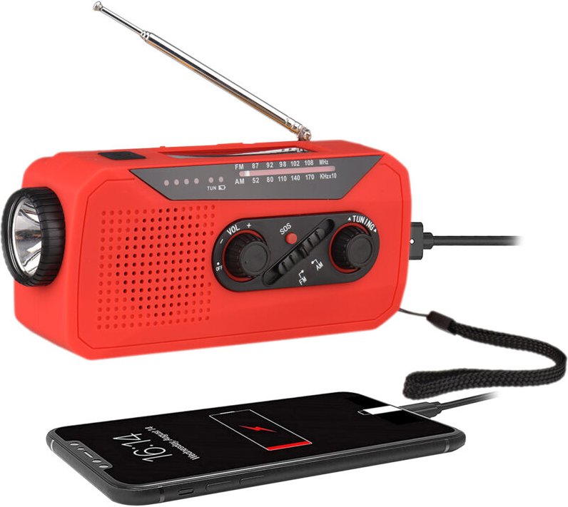 Solar-Aufziehradio, Notfall-Solarradio, Handkurbel, angetrieben mit wiederaufladbarem Akku, am/fm, SOS-Alarm, helle Tasc...