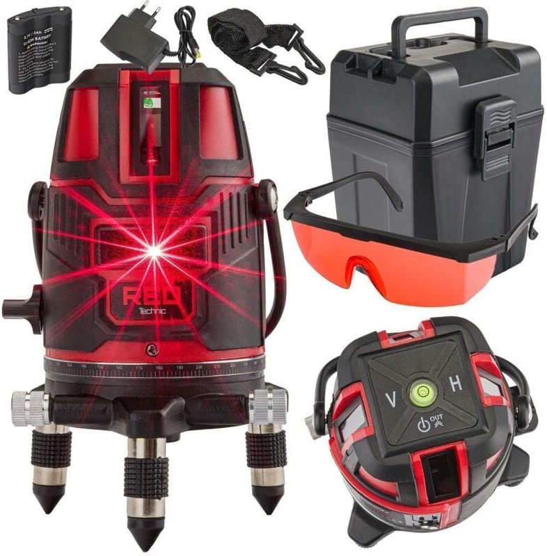 Kreuzlinienlaser 360° Kreuzlinienlaser Rot 40m, Laser Wasserwaage IP 54