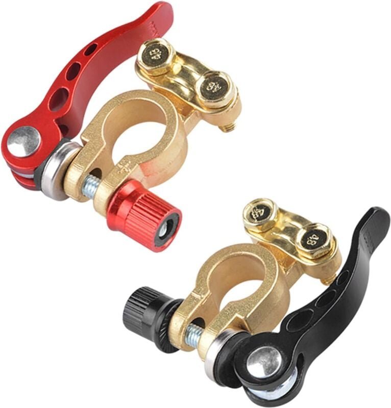 2 Stück Schnellverschluss-Batterieklemmen, positive und negative Anschlüsse für elektrisches Zubehör für Autos und Boote