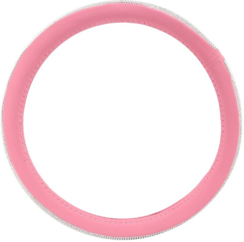 Tlily - Rutschfester Lenkradbezug für Damen, PU-Leder mit Kristall-Strasssteinen, für universelle 15-Zoll-Lenkradabdecku...