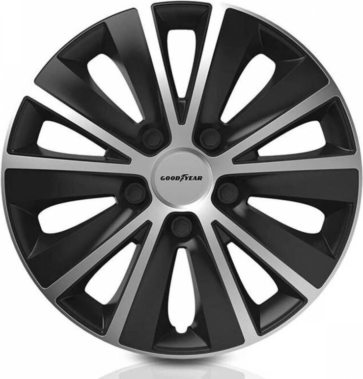 Auto Radzierblenden - Goodyear - Monaco Bicolor - Set mit 4 Stück - 14 Zoll - Für Stahlfelgen geeignet