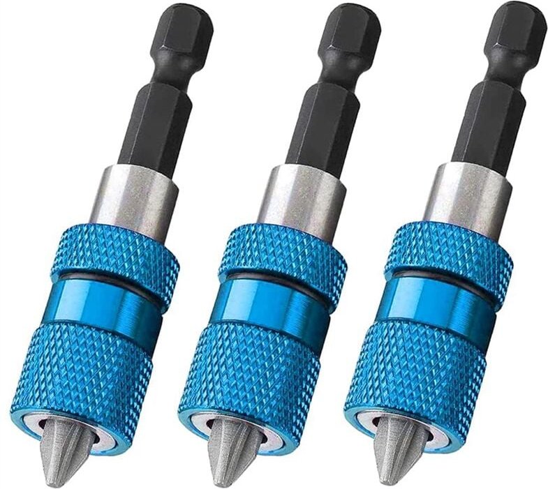 3 STÜCKE 60 Mm Trockenbau-Schraubbits Setter Magnetischer Bithalter 1/4 Sechskantschaft-Schraubendreher-Bits Tiefenverst...