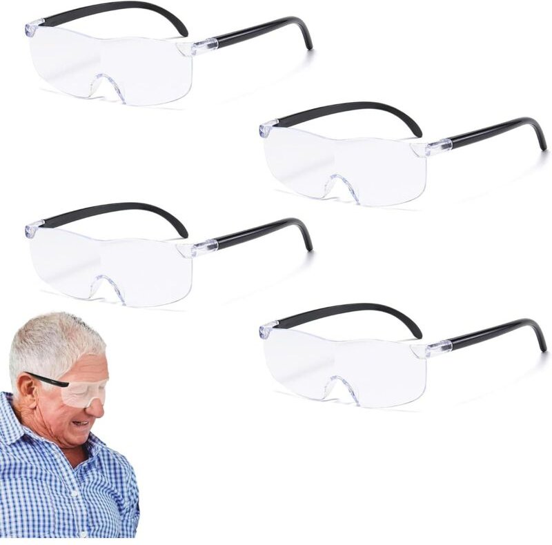 Stück Leselupen (3x, 5x, 8x, 10x), Vergrößerungsgläser, Vergrößerungsgläser für Herren, Vergrößerungsgläser mit Blaulich...