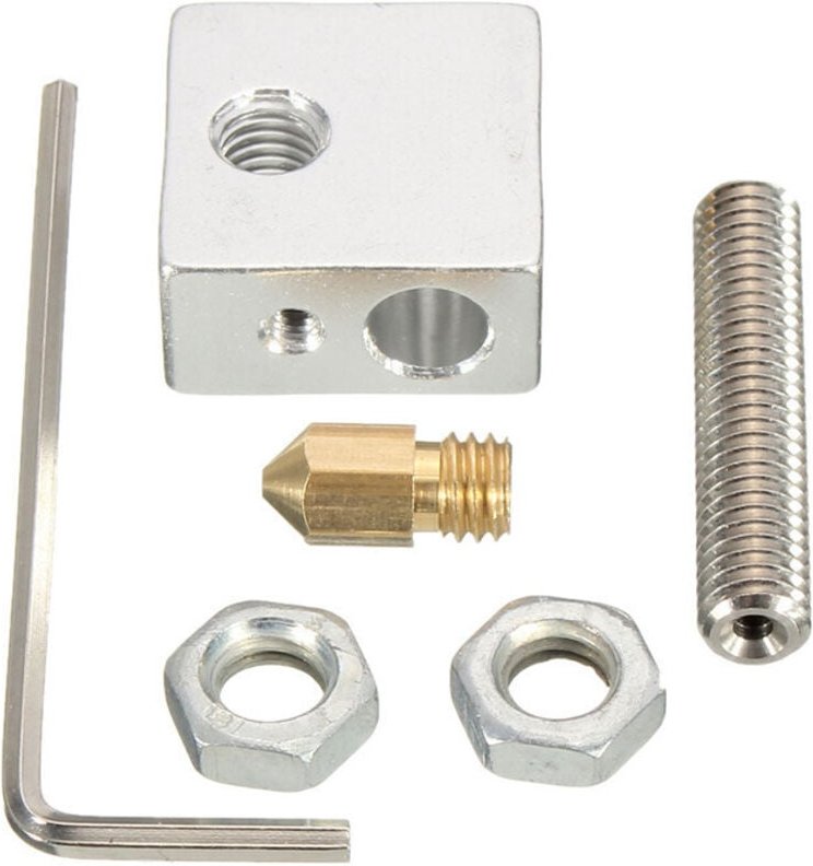 3D Drucker Strangpresse Zubehoer Teile Werkzeuge Duese Druckkopf + Duesenhals Heater Block fuer