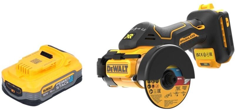 Dcs 438 n Akku Multimaterialschneider 18 v 76 mm Brushless + 1x Powerstack Akku 5,0 Ah - ohne Ladegerät - Dewalt