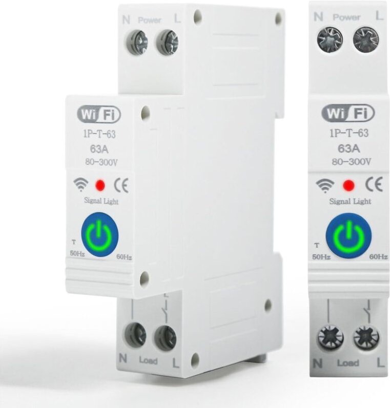 WLAN-Leistungsschalter, 63-A-Smart-Schalter mit Sprachsteuerung, Timer, Fernbedienung, kompatibel mit Alexa und Google A...