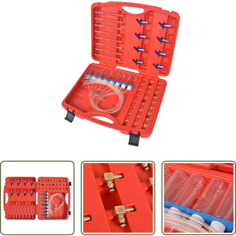 vidaXL Einspritzventile - Diesel-Durchflussmesser und Adaptersatz für Common Rail 8 Zylinder